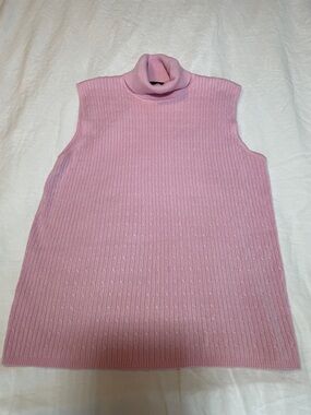 Jones Wear Ribbed Sleeveless Turtleneck - Light Pink